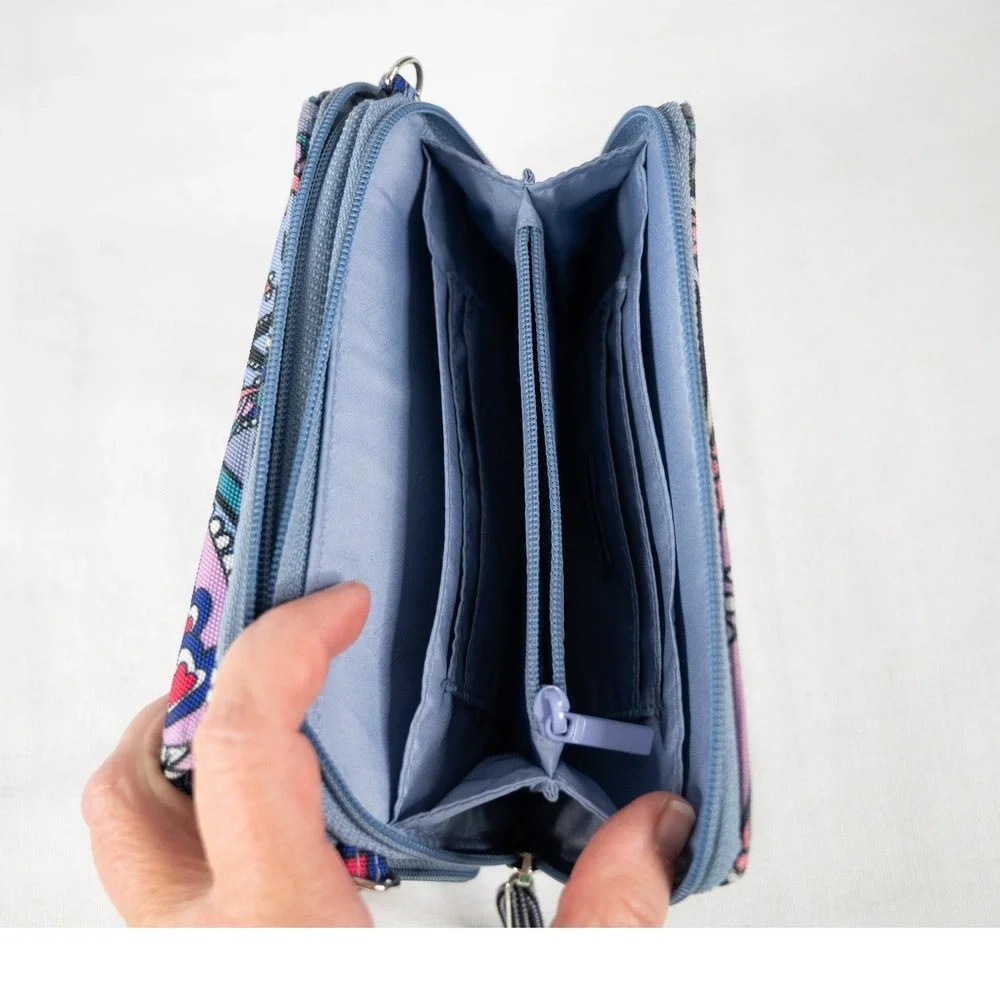 Vera Bradley RFID Kona Paisley Lighten Up Wristlet Wallet Lavender zip up - Picture 5 of 6